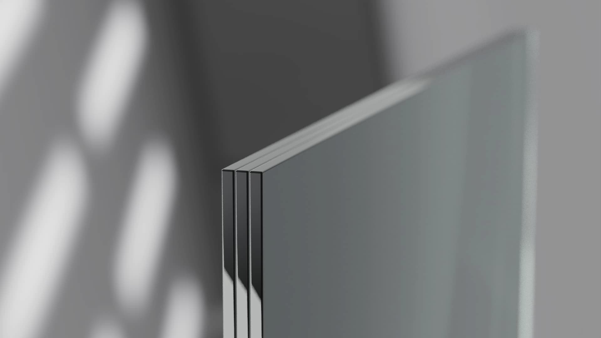 Parois composée de 3 verres feuilleté trempé SECURIT